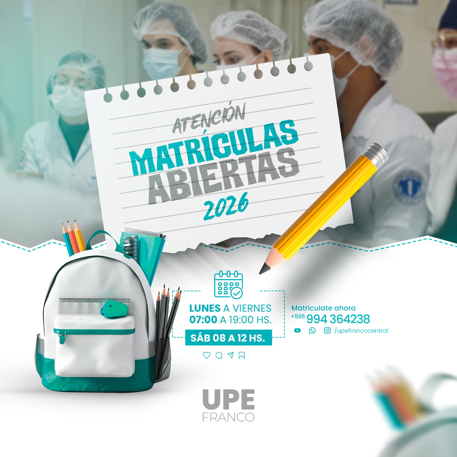 Inscripciones para el año académico 2026: ¡Matriculate ya en la UPE FRANCO!